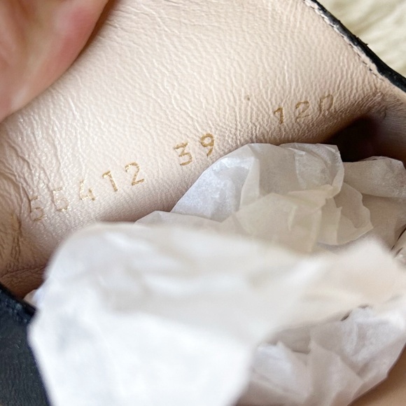 Gucci Baby Horsebit Slide Sandals Mules Black and Gold Block Heel Size EU 39 - Picture 13 of 14